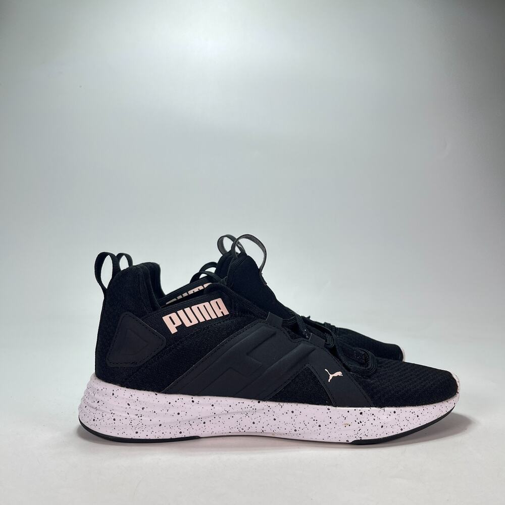 PUMA Contempt Demi Black Pale Pink Mid Top Running Shoes 378221-02 Womens Sz 8.5